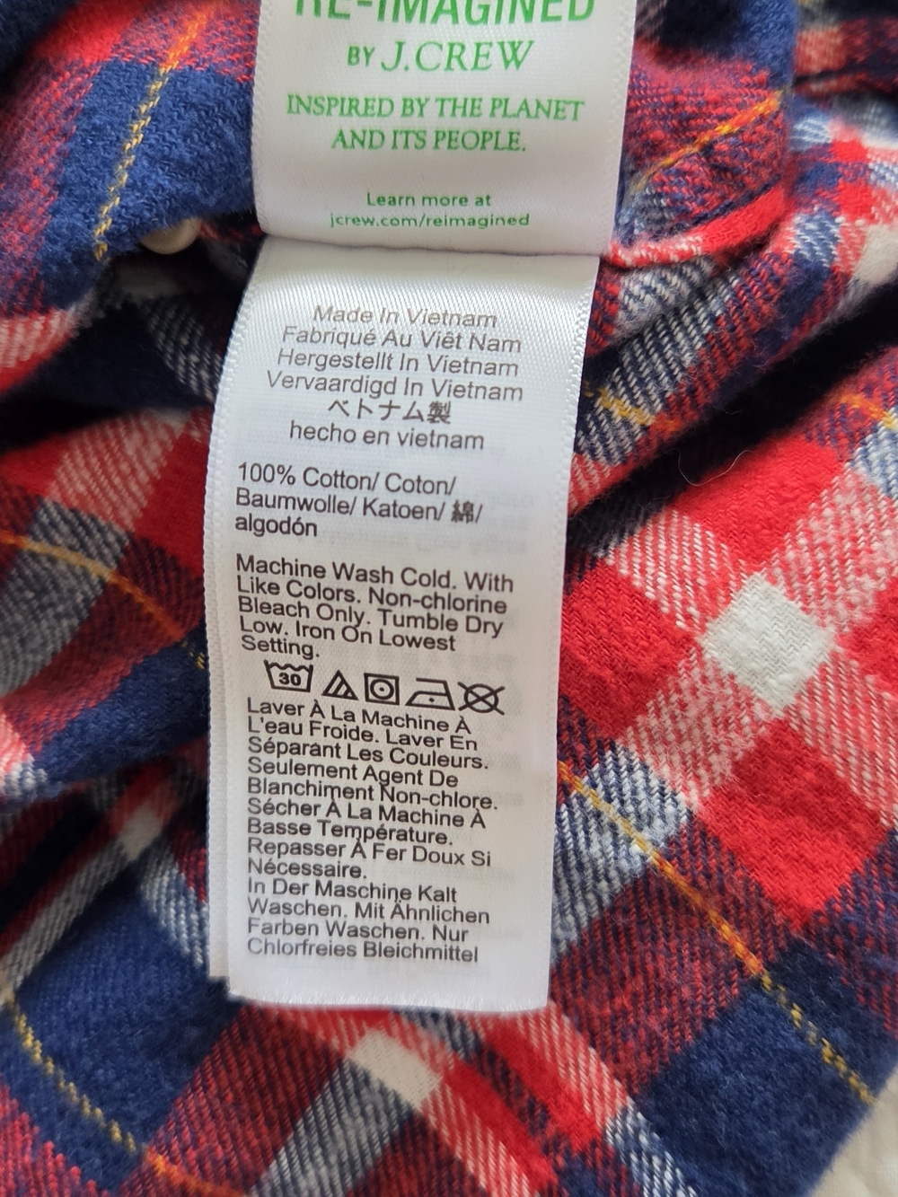 J. Crew Red and Navy Plaid Button-Down Shirt - Picture 9 of 10